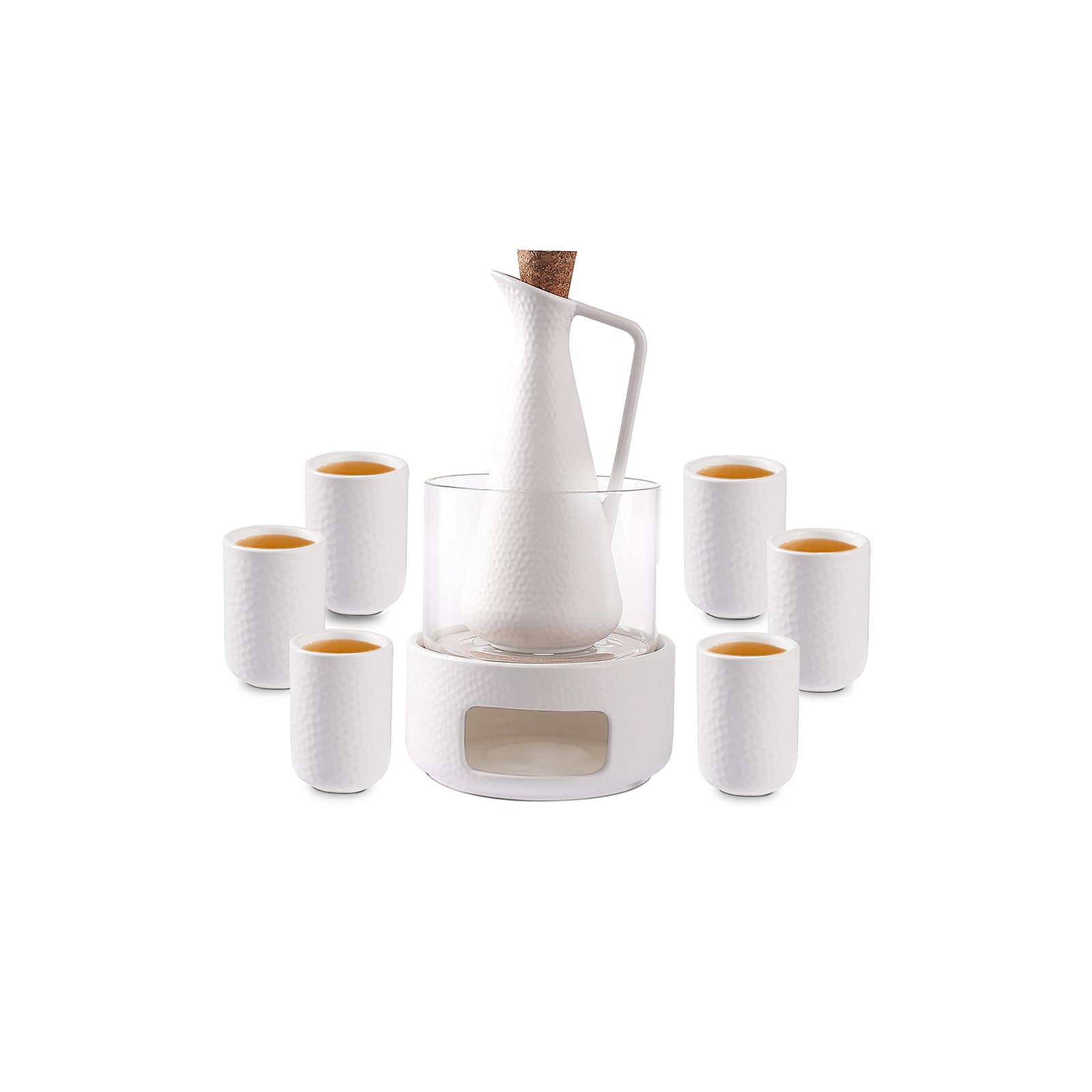 ZENSLIVING Japanese Ceramic 12 oz Sake Bottle & Sake Cups Gift Set
