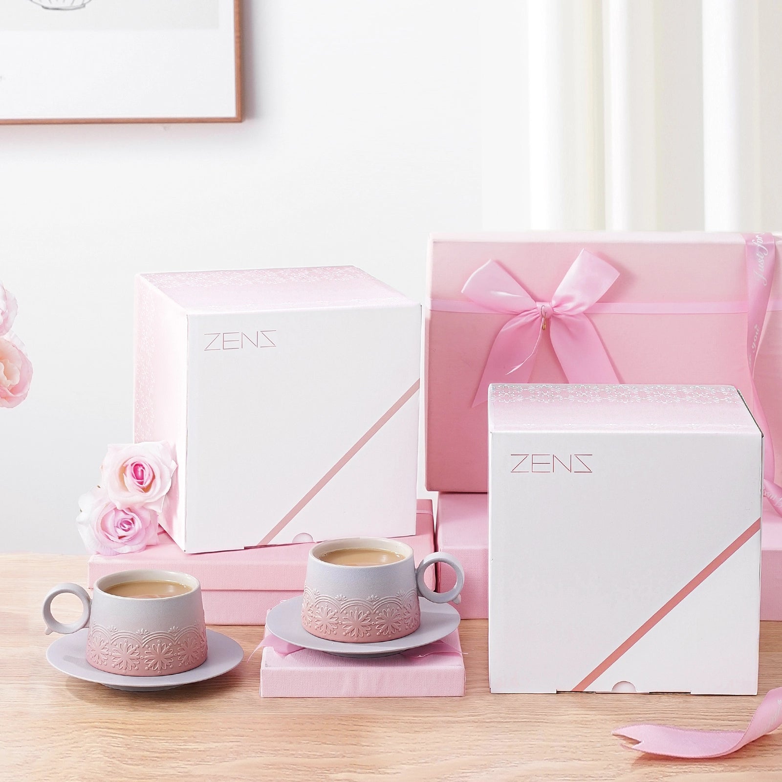 zensliving-cappuccino mug set for coffee-ceramic cup set-gift set