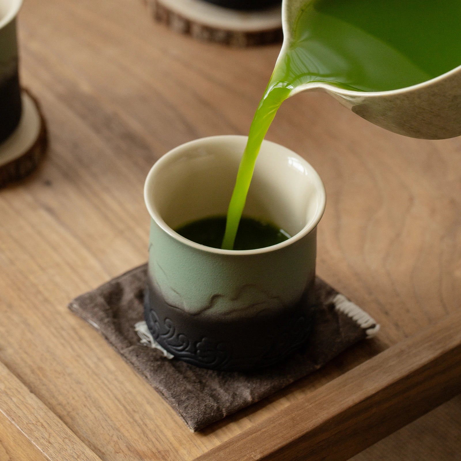 Shanhai Series 8 Oz Japanese Tea Cup Set Pea Green