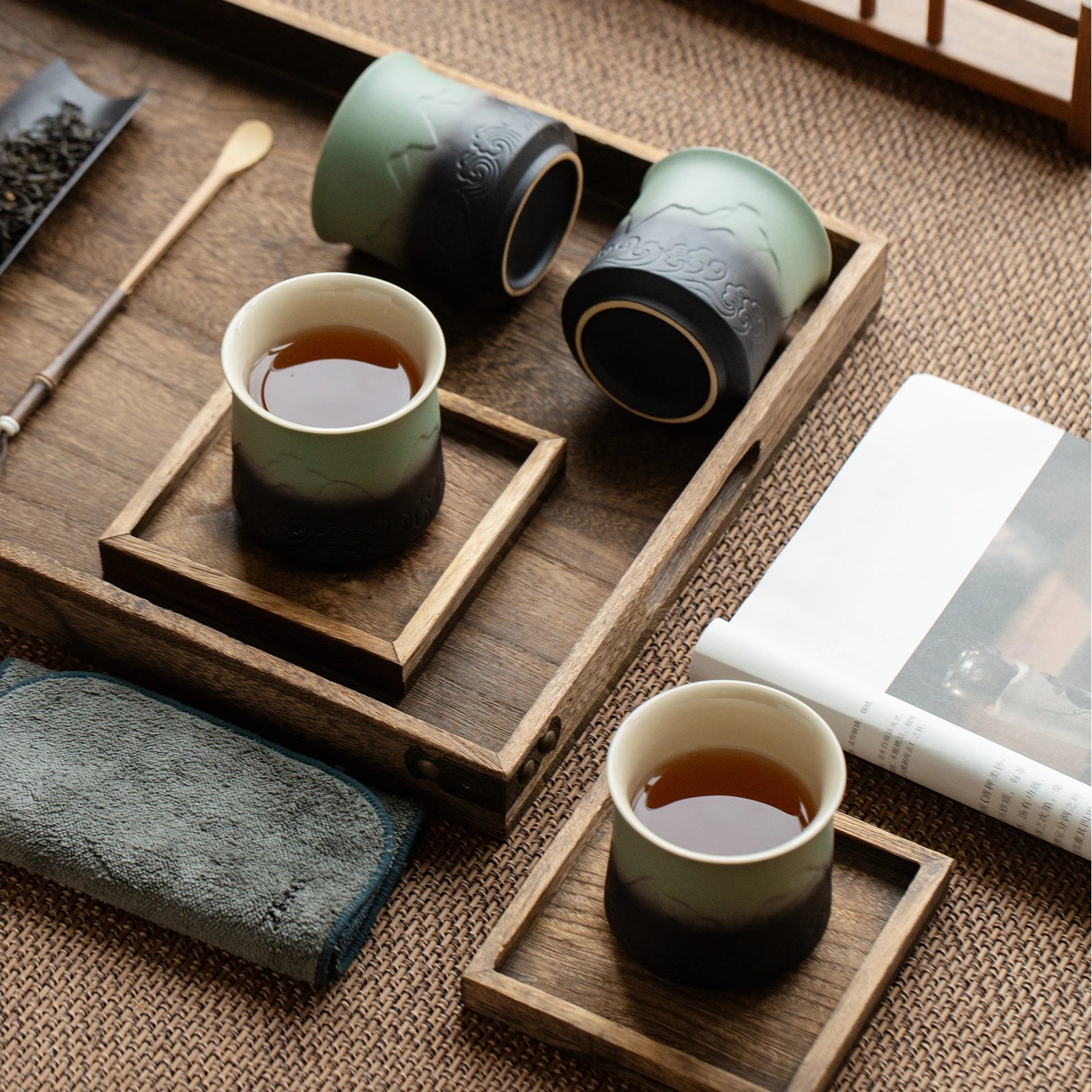 Shanhai Series 8 Oz Japanese Tea Cup Set Pea Green