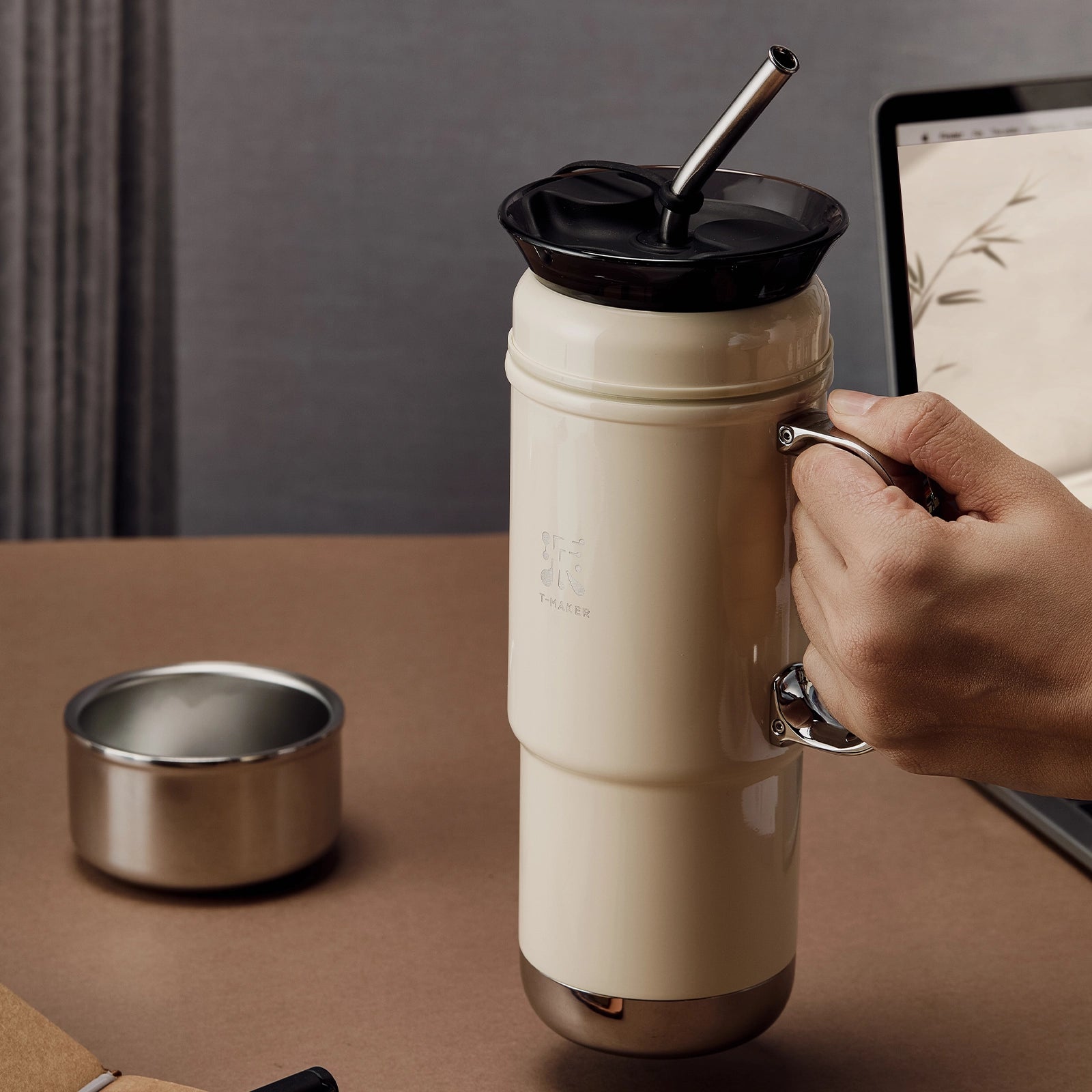 20 Oz Stainless Steel Tea Tumbler Vacuum Insulated Black