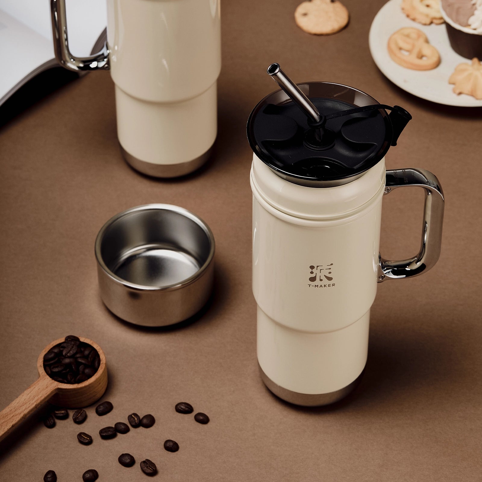 20 Oz Stainless Steel Tea Tumbler Vacuum Insulated Black