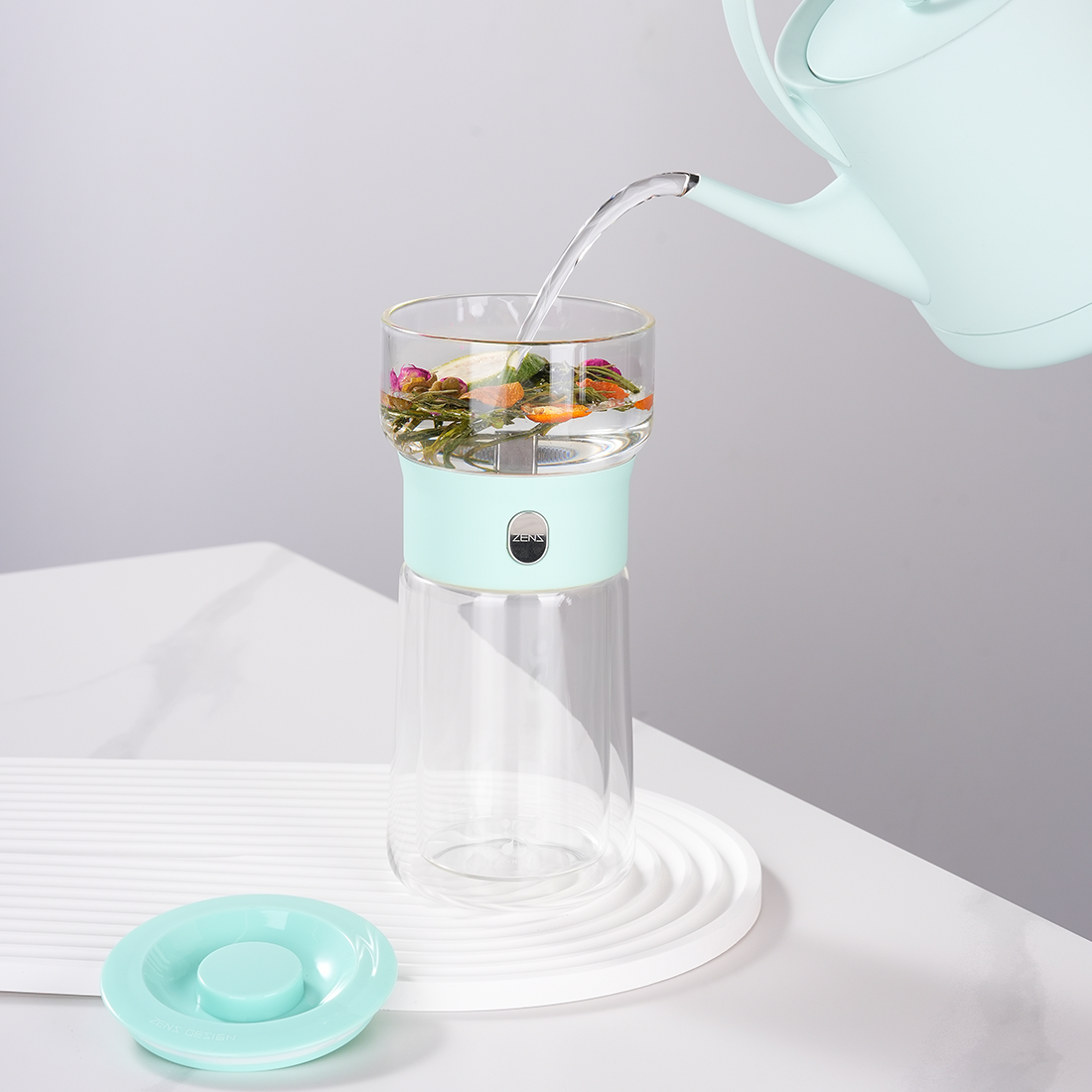 Smart Tea Maker for Loose Tea Lover Gift 9 Oz Cup Blue