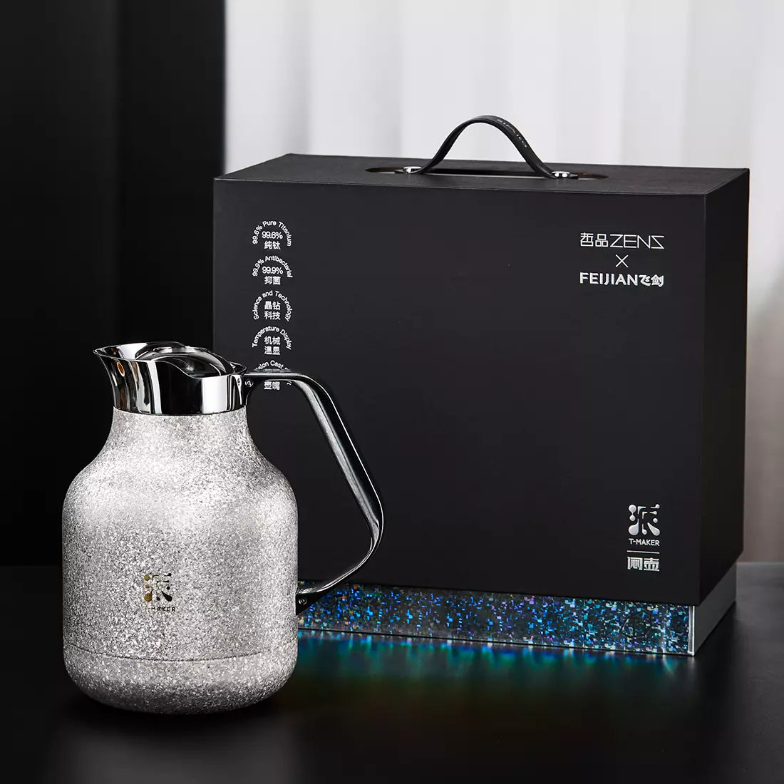 40 Oz Pure Titanium Thermal Steeping Teapot with Infuser Silver