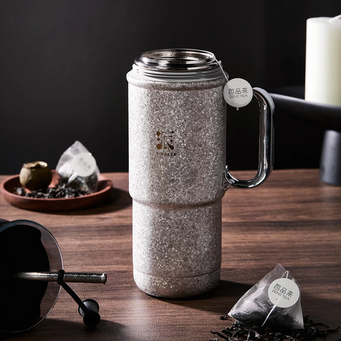 20 Oz On-the-Go Pure Titanium Tea Tumbler Vacuum Insulated Silver