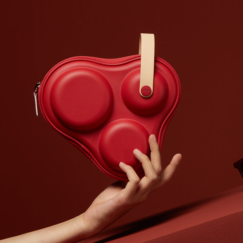 ZENS Mobile Moon Express Series Bright Moon Plus Ceramic Travel Tea Set - Coral Red