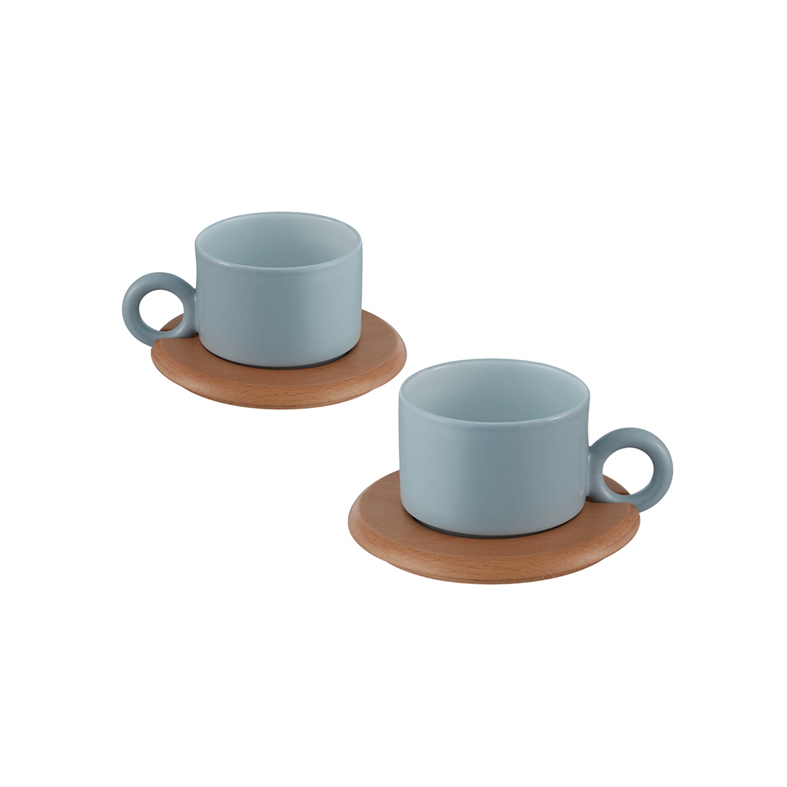 Nendo Plank Series Coffee Cup and Saucer Set - Blue