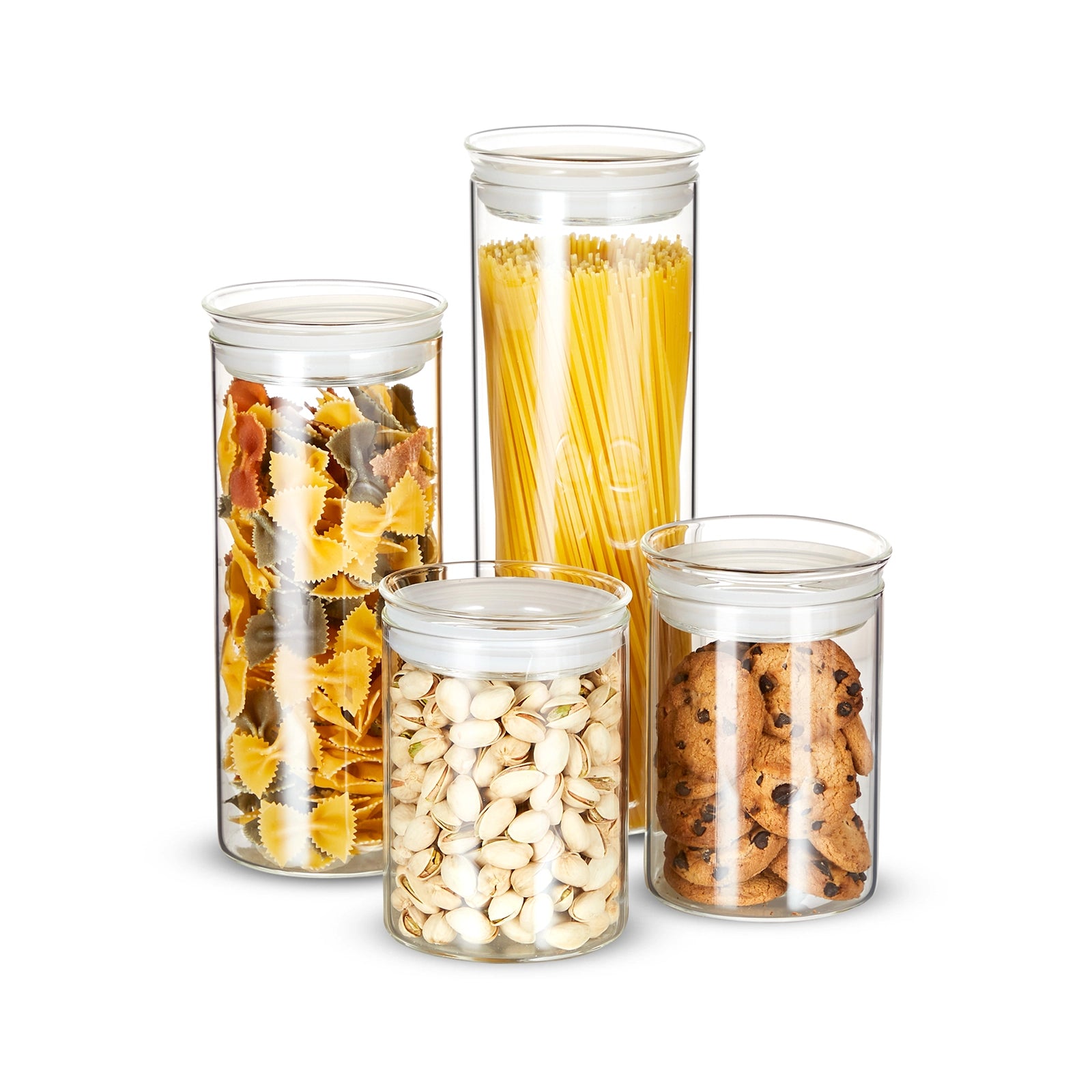 4 Packs Glass Canning Jars with Airtight Lids Canisters