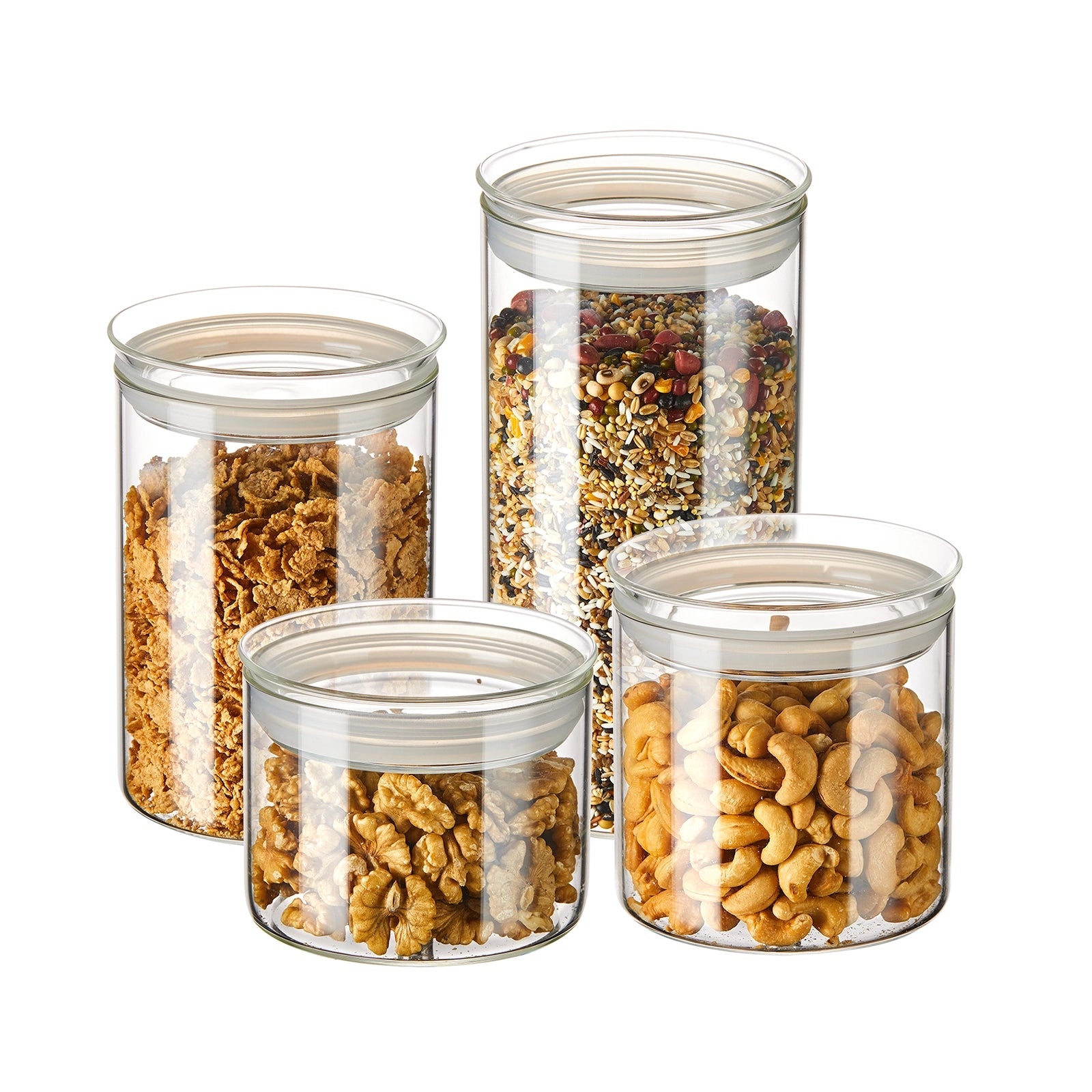 4 Packs Airtight Canning Jars with Glass Lids Canisters