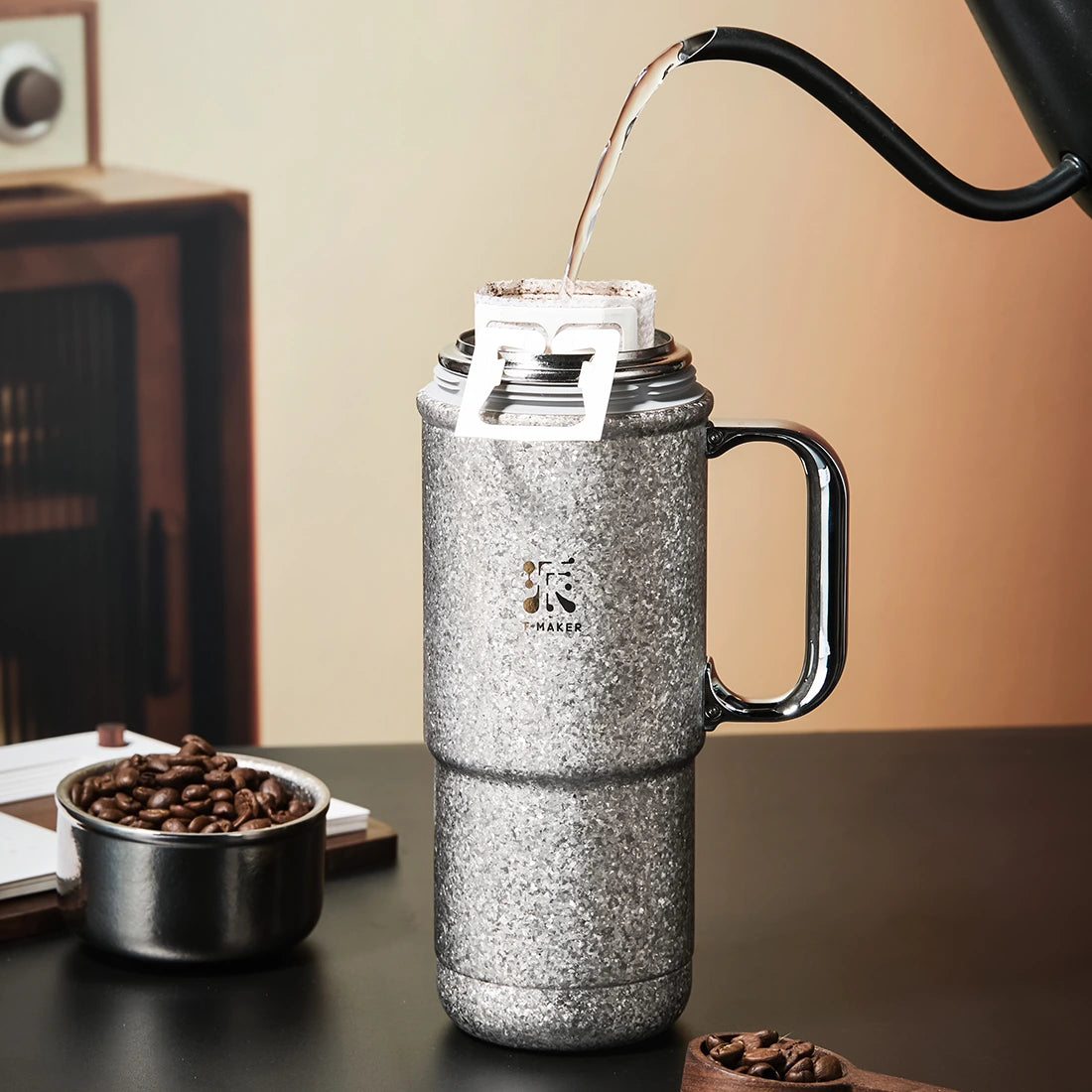 20 Oz On-the-Go Pure Titanium Tea Tumbler Vacuum Insulated Silver