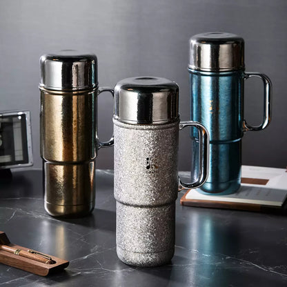 20 Oz Travel Pure Titanium Tea Tumbler Vacuum Insulated Golden