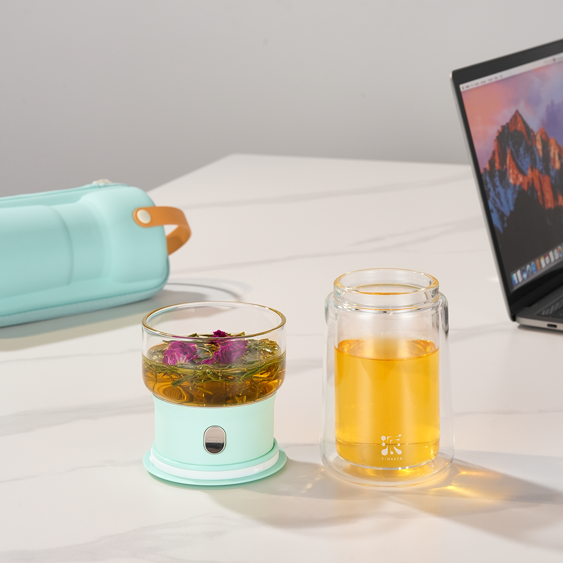 Smart Tea Maker for Loose Tea Lover Gift 9 Oz Cup Blue