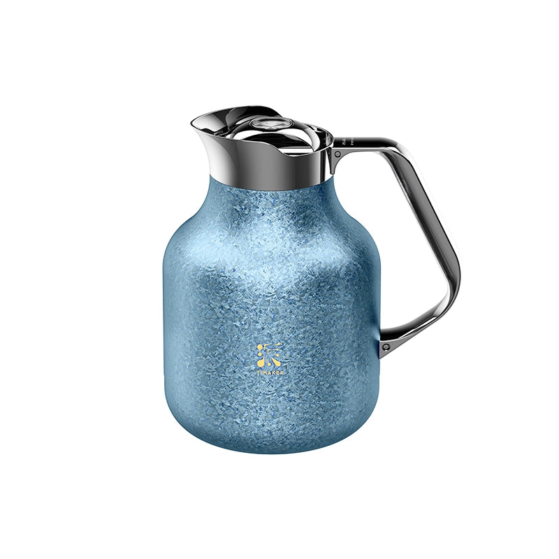 40 Oz Pure Titanium Thermal Steeping Teapot with Infuser Blue