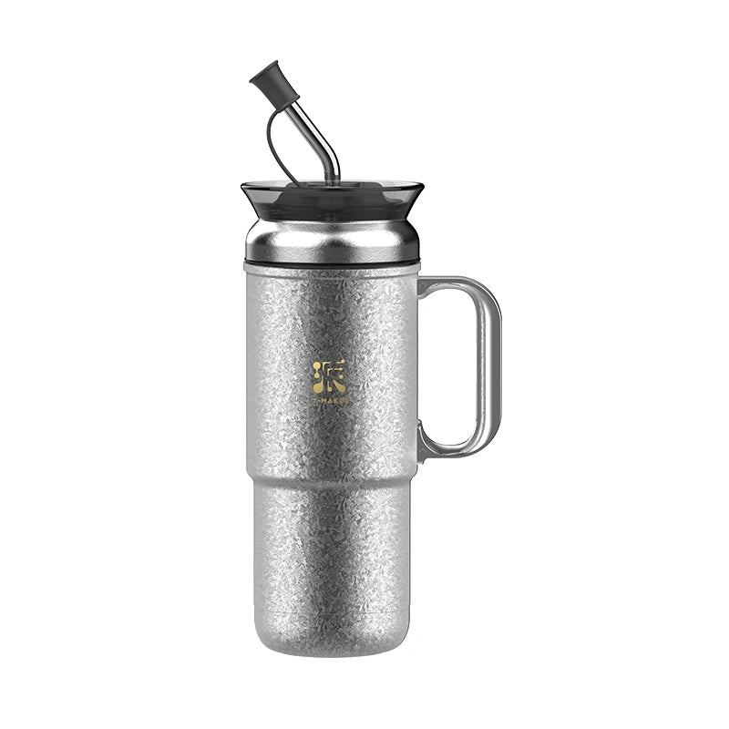 20 Oz On-the-Go Pure Titanium Tea Tumbler Vacuum Insulated Silver