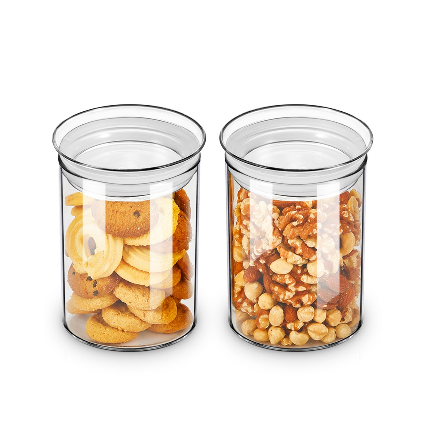 27Oz Glass Jars Set of 2 Kitchen Cylinder Containers