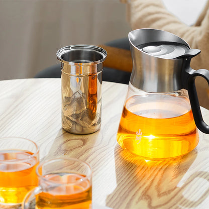 Glass Infuser Teapot 23 Oz with 2 Cups for Hot Tea Diffusers