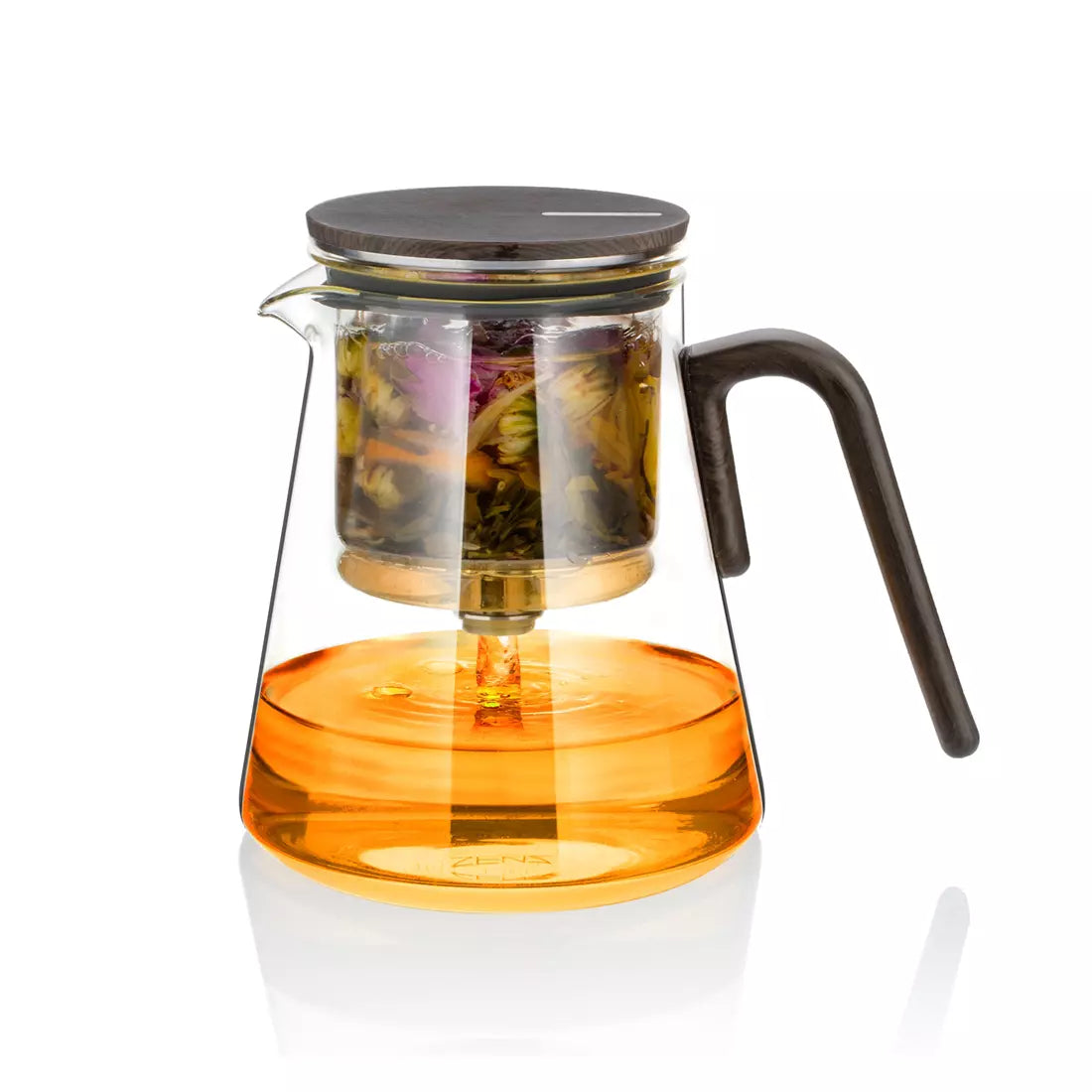 Magnetic Tea Pot 27 Oz with Infuser Wood Handle Black Walnut