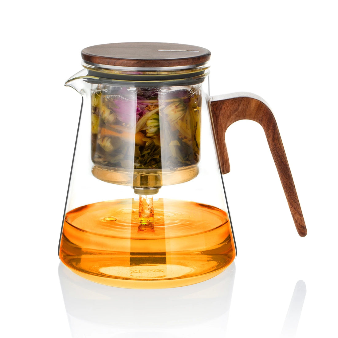 Magnetic Tea Pot 27 Oz with Infuser Walnut Wood Handle