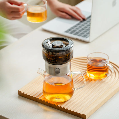 Share Portable Gongfu Teapot Set Black with 2 Cups