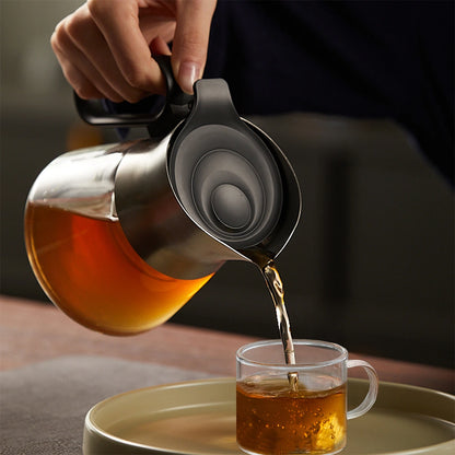 Small Glass Infuser Teapot 17 Oz with Stainless Steel Spout