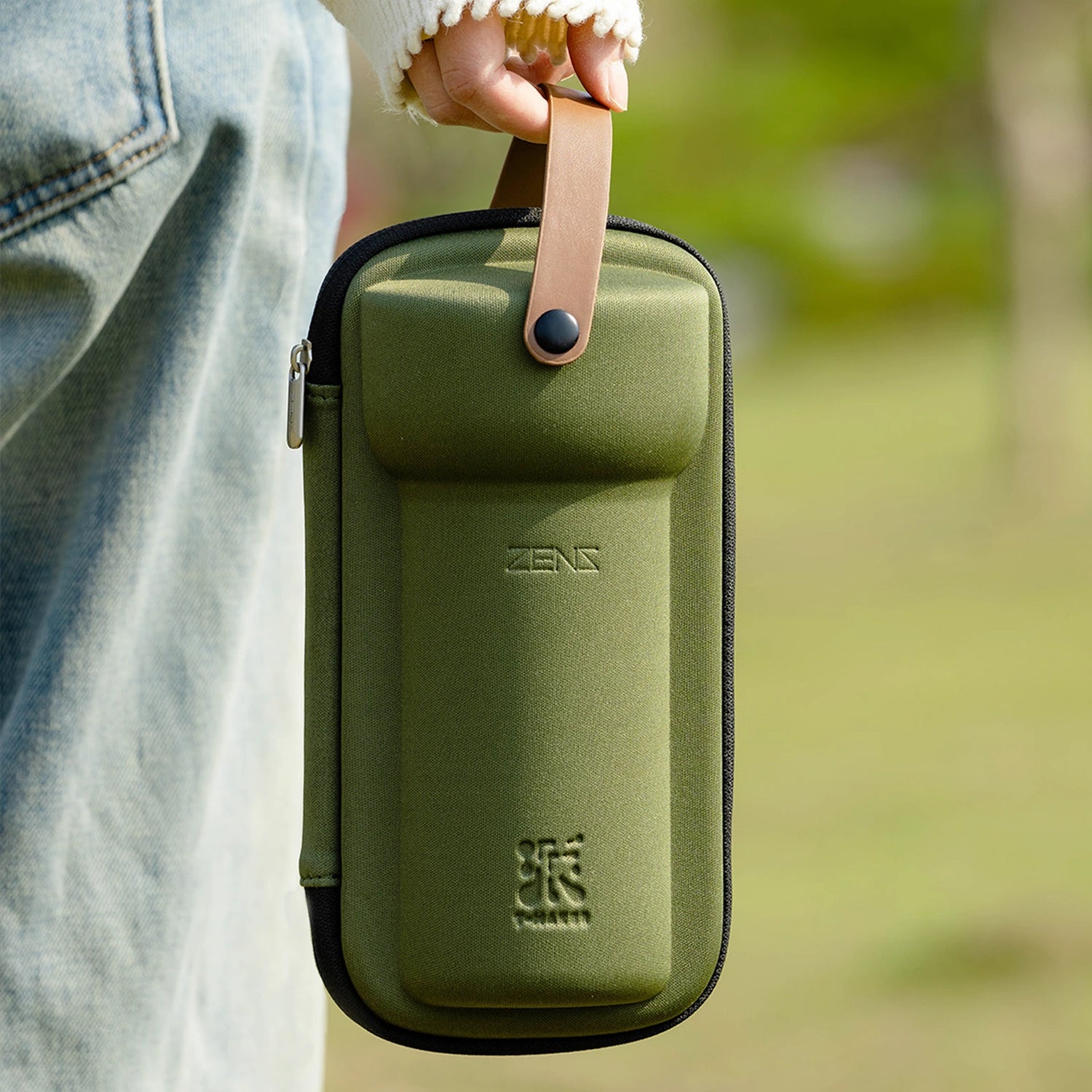 Smart Tea Maker with 9 Oz Tea Cup &amp; Modern Bag Army Green