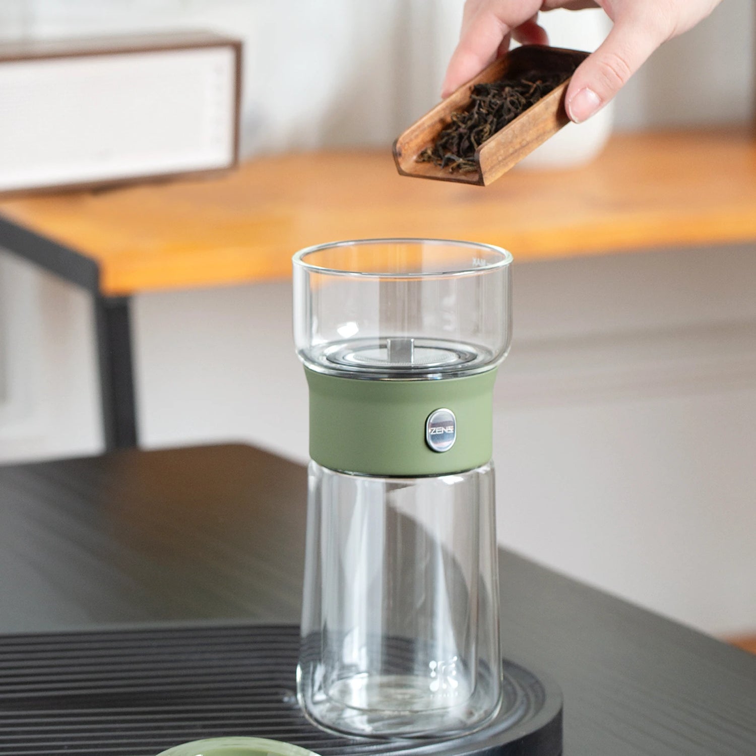 Smart Tea Maker with 9 Oz Tea Cup &amp; Modern Bag Army Green